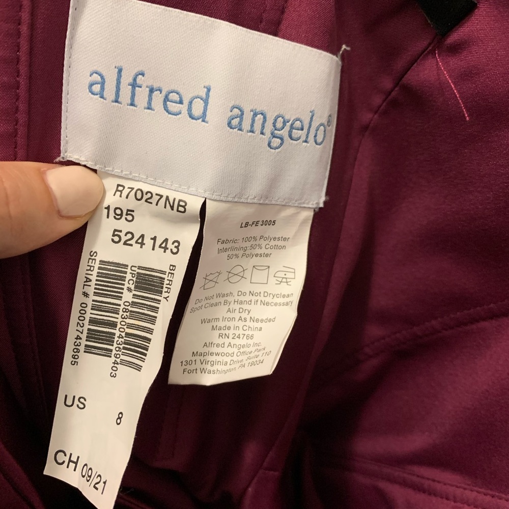 Alfredo Angelo berry full length bridesmaid dress - Picture 2 of 2